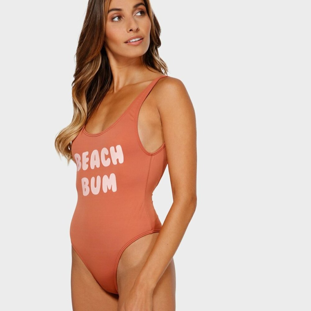 BNWT Billabong One Piece Open Back Swimsuit S XS racing backless scoop - Picture 2 of 5
